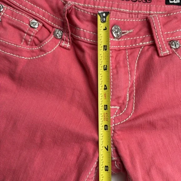 Miss Me Jeans Copped Womens Size 27 Color Melon JE5794C2 Flap Pockets Luxery - Picture 9 of 13